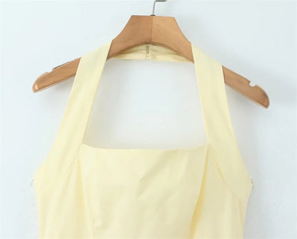 Puffy halter A-Line dress