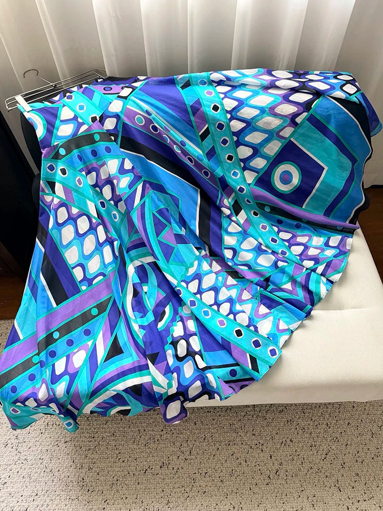 Blue Pucci Look Skirt set