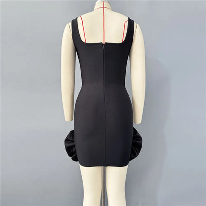 Ruffles  Bandage Dress Club Party Mini Dresses