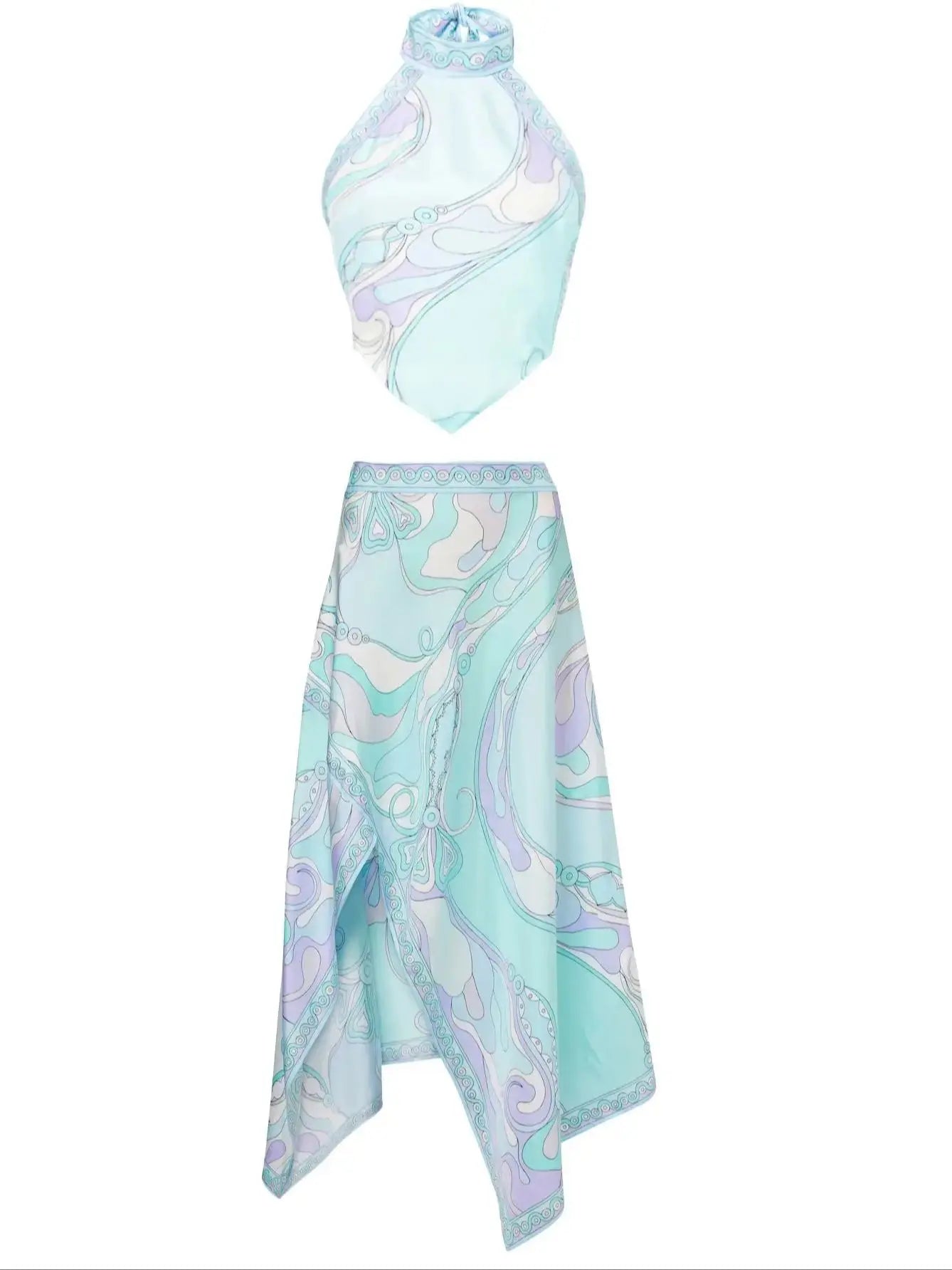 Pucci Skirt Halter Top Set
