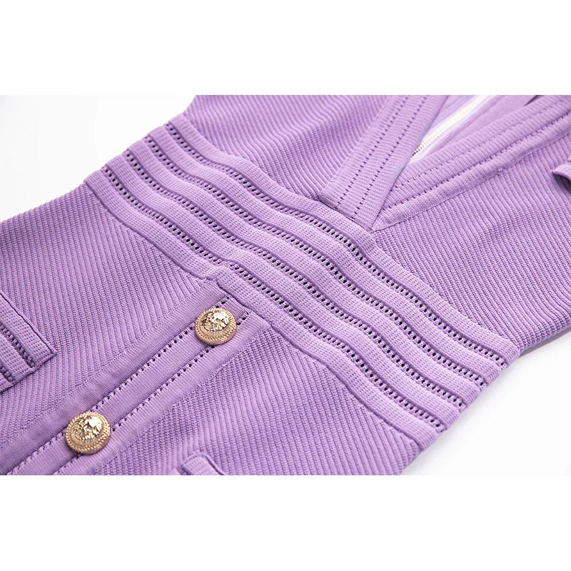 Lavender Gold Buttoned Mini