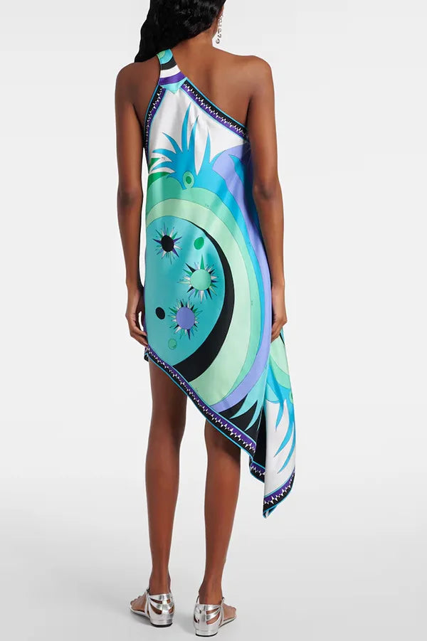 Asymmetrical Pucci 1 Shoulder Dress