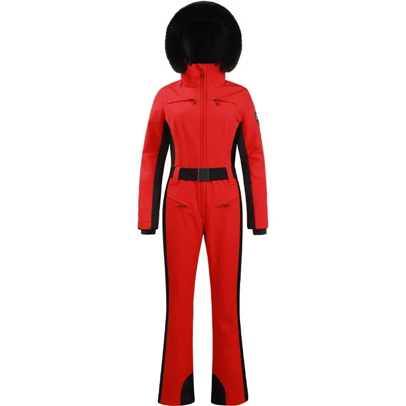 New Winter One-Piece Skiing Suit Thickened Slim Fitting Overalls Thermal Snowboard Jacket Jumpsuit Wind Proof Waterproof Ski Set