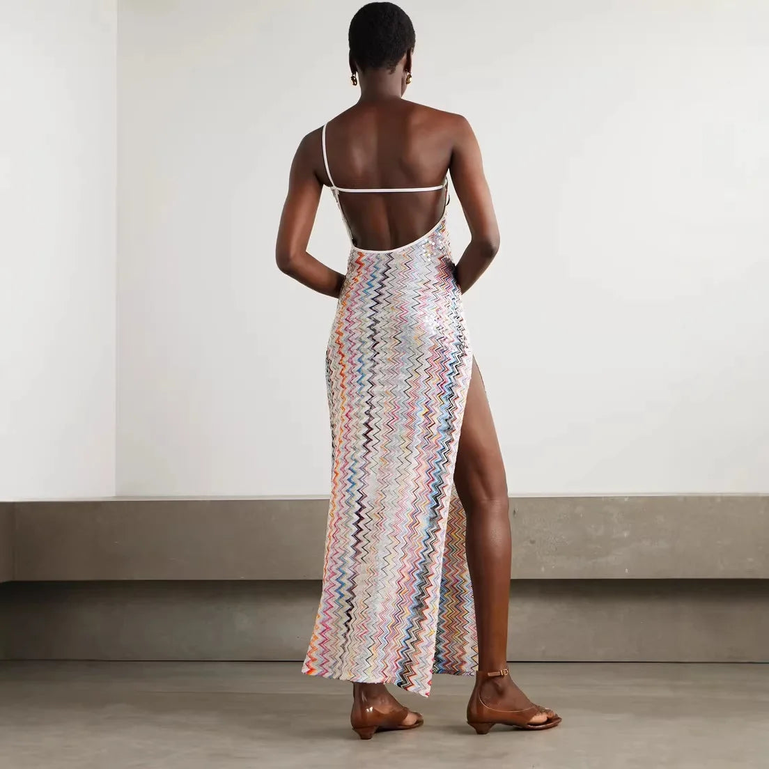Missoni Wavy Stripes Slim Long Dresses