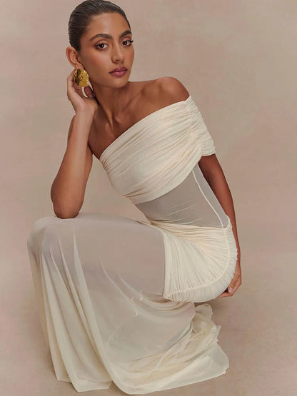 Off-shoulder Strapless Party Long Dress