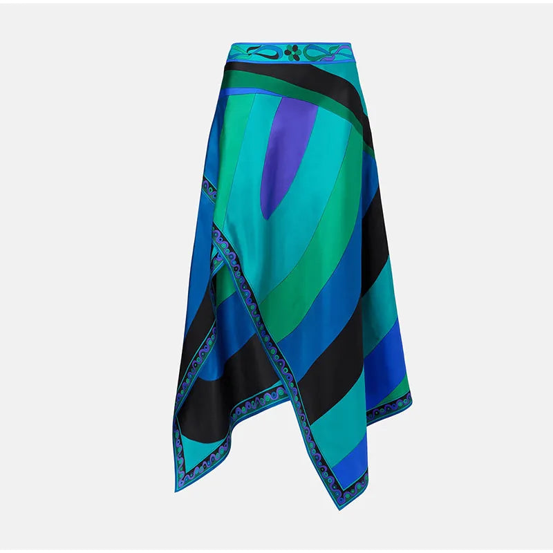 Printed Halter Top Skirt Set- Pucci Vibes