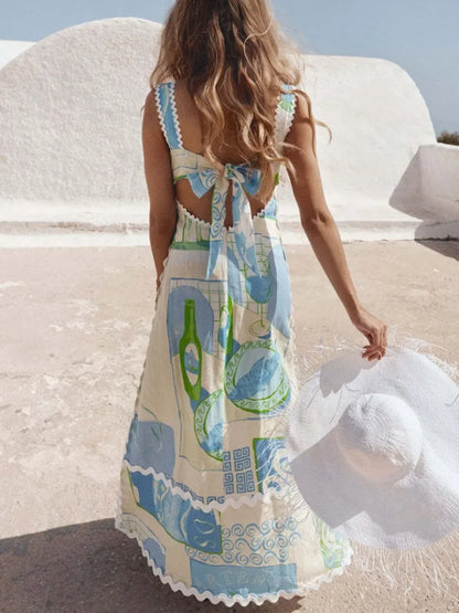 Greece Summer Dress back tie