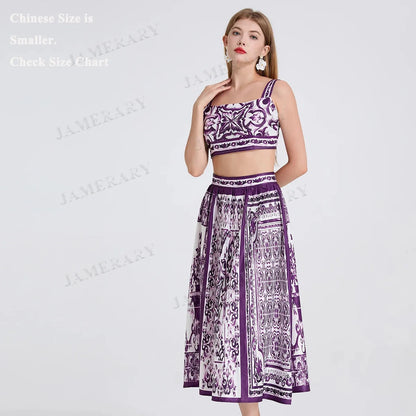 Latest purple dolce Skirt Set
