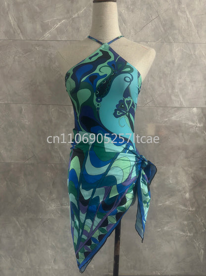 Luxury Design Pink Scarf Swimsuits