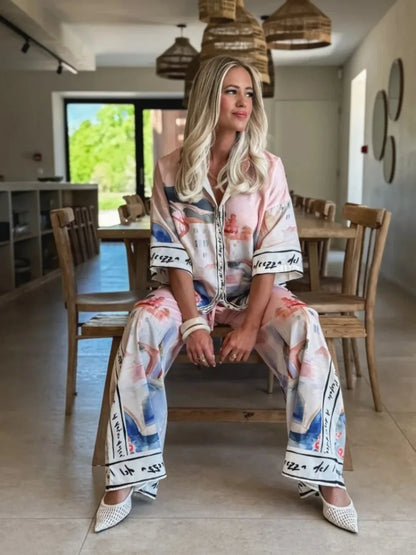 Silk Summer Printed Posh Set