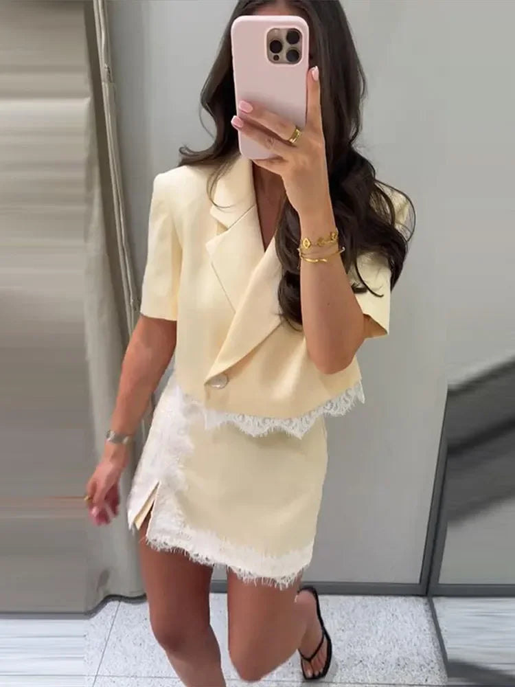 Zara Yellow Blazer & Skort