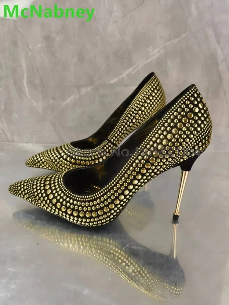 Designer Luxury Golden Heels