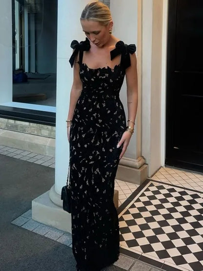 Lace Crochet Bow Tie Dress