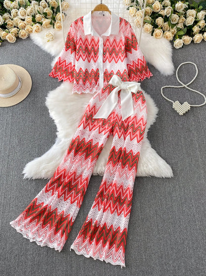 Knit pant set
