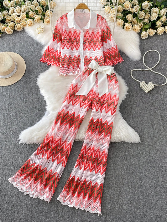 Knit pant set