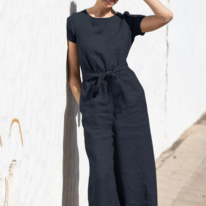 Summer Linen elegant Jumpsuit for strong women