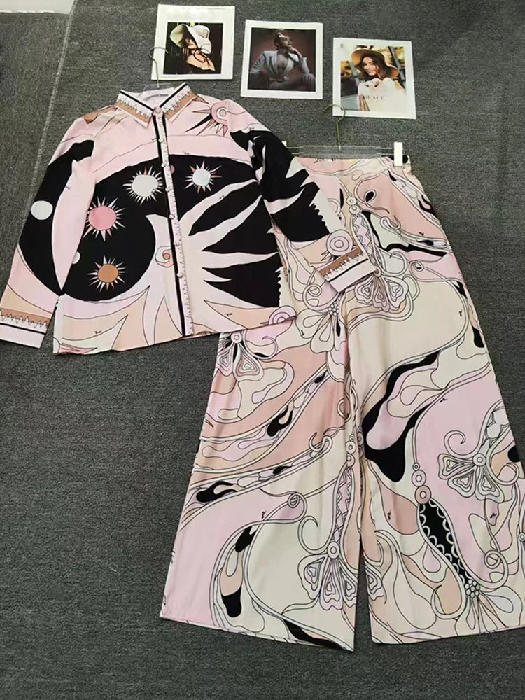 Retro geometric two-piece set for 2026