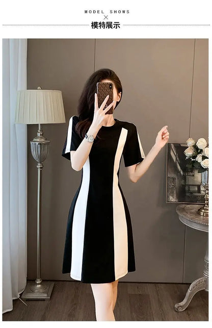 French Fashion Black White Dress Old Money Quiet luxury Mini