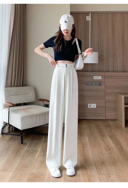 High Waist Suit Wide Leg Loose Trousers