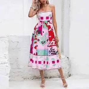 Graffiti multi Print summer Midi paradise