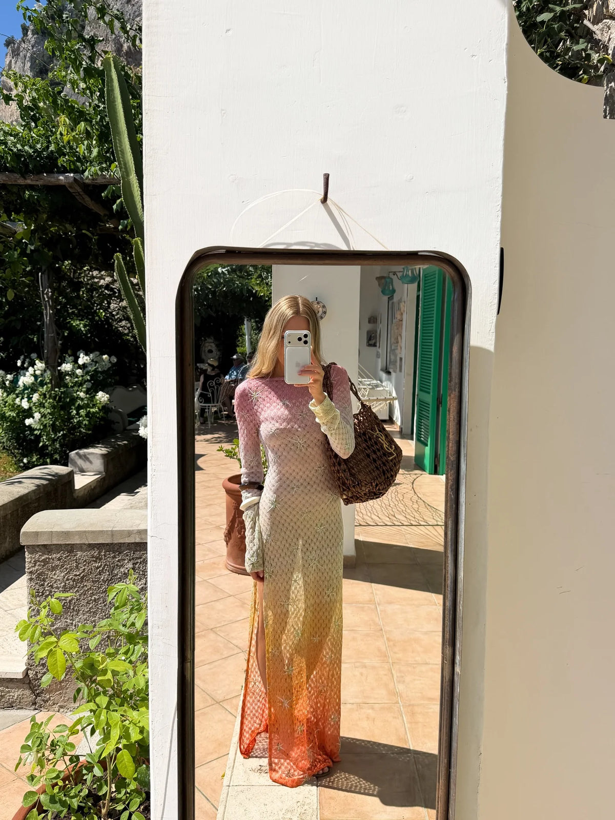 One Shoulder Dress Cutout Mesh Cover Up Colorful Print Swimsuit Coverup Bodycon Maxi Dress Beachwear Resortwear Outfits - Shellss