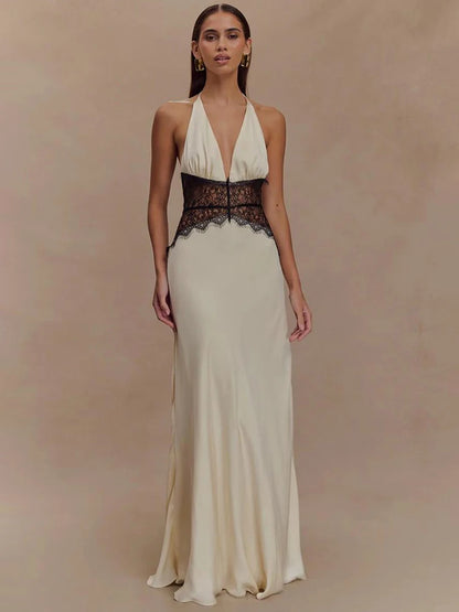 Celebrity Halter neck backless dress