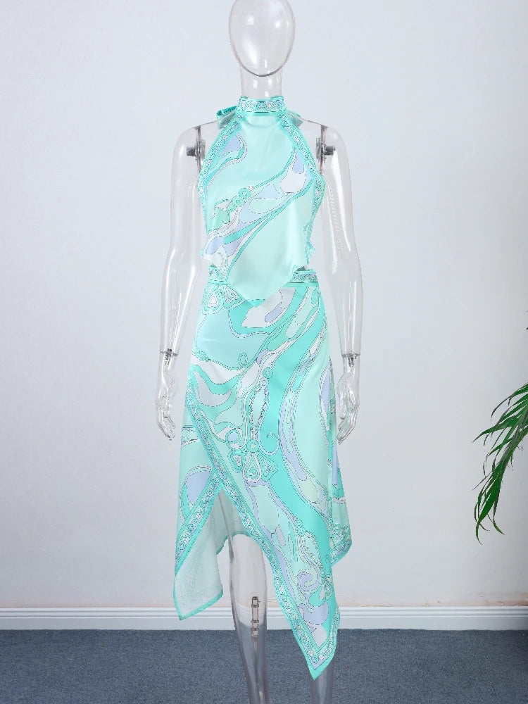 Pucci Two-Piece Set Halter Neck Backless