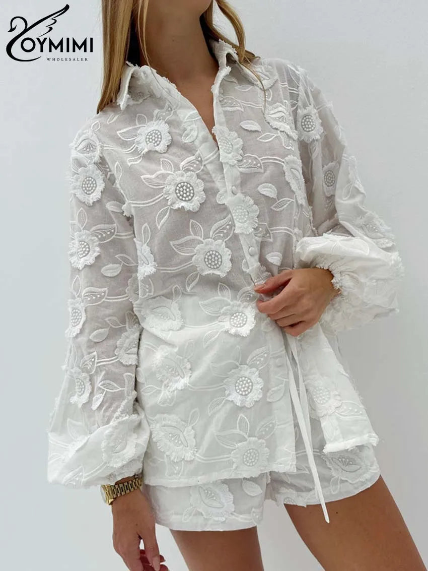 Summer White 2 Piece Co ord Shorts Sets - Shellss