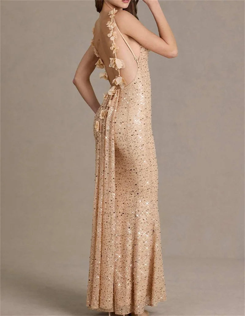 Backless Long Sheath Party