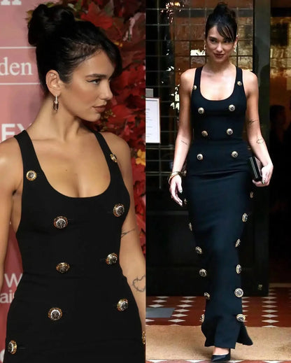 Party Celebrity Dress Buttoned