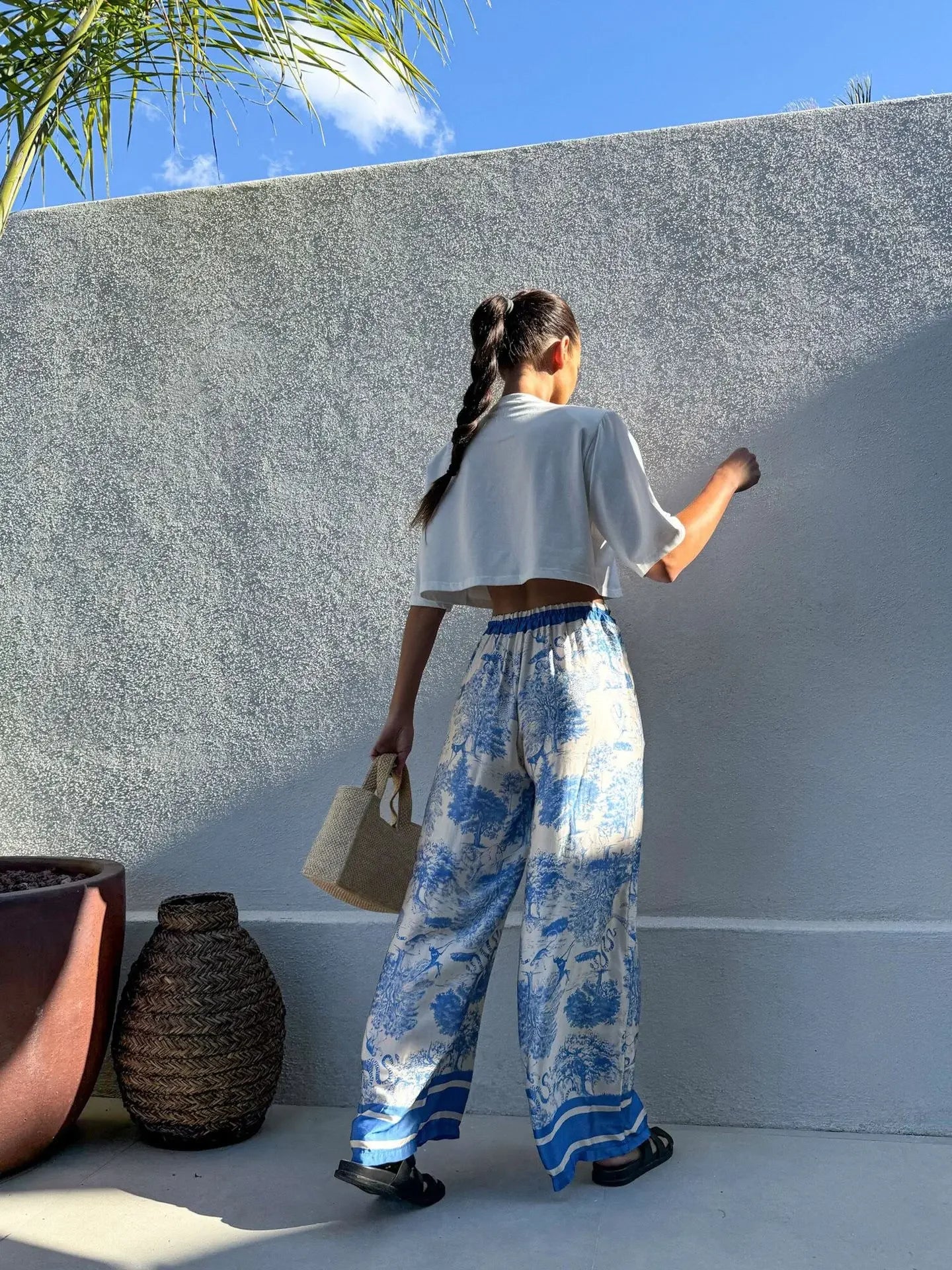 Bohemian Wide Leg Casual Pants