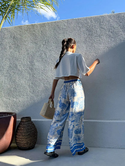 Bohemian Wide Leg Casual Pants