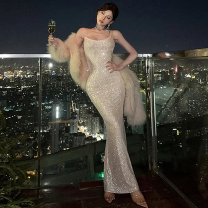 Shimmery Mermaid Evening Party Dress