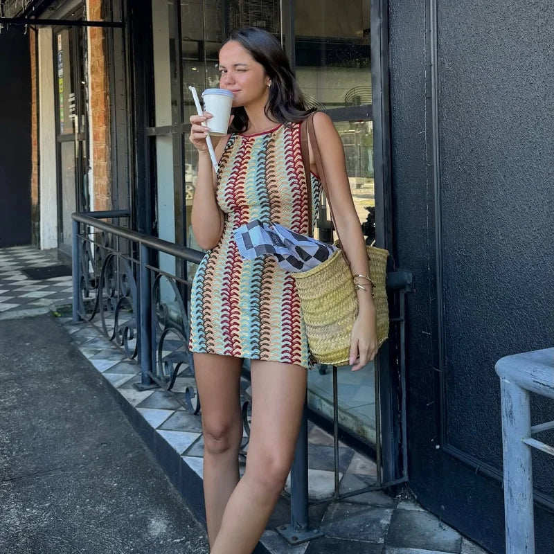 1 Knitted zig zag Mini Dress