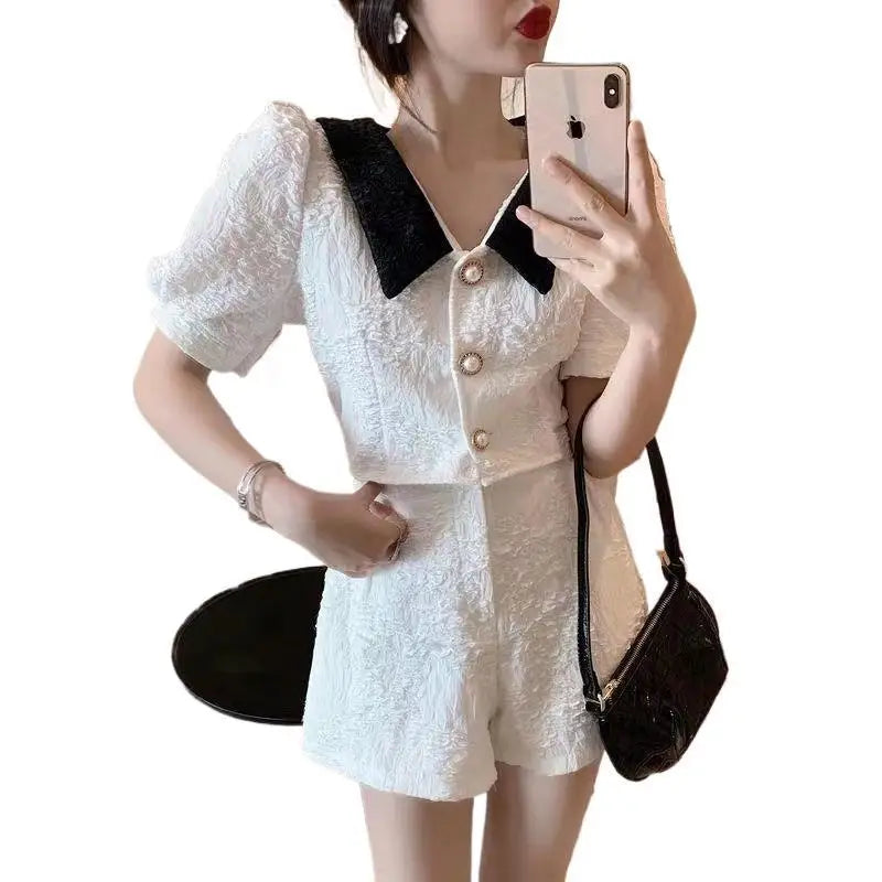 New Summer 2026 Fashionable Sportswear Set Women's Loose Pants Top Two-Piece Set Small Size Fragrance Style Casual Outfit