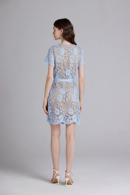 Lace Blue Runway Dress