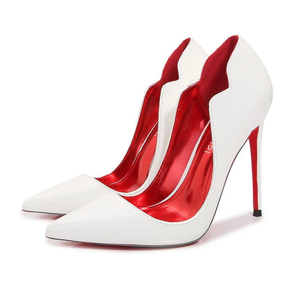 Pumps Stilettos Glossy Patent Side Heels Pumps