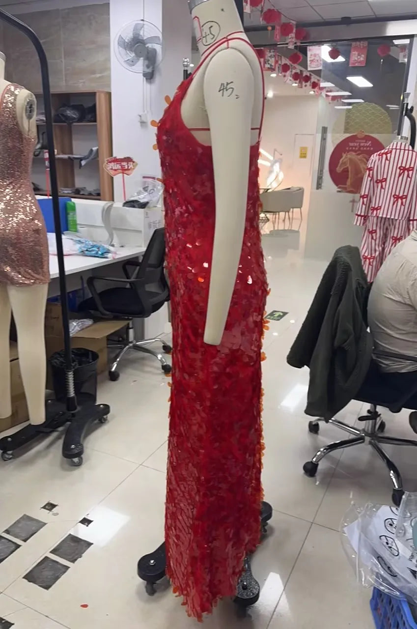 Glitter Sequins Backless Party