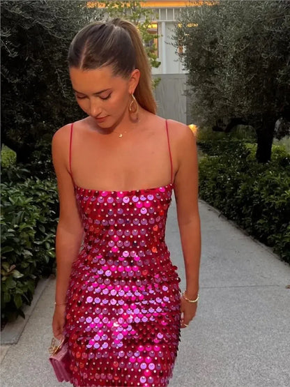 Beaded Irregular Dress Sequin Party