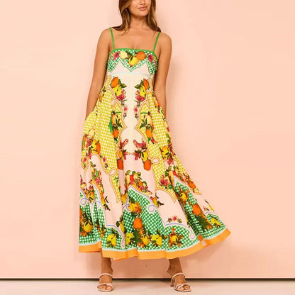 Graffiti multi Print summer Midi paradise