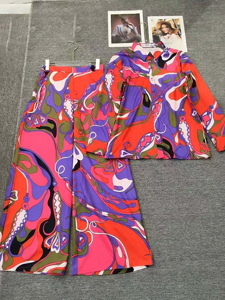 Retro geometric two-piece set for 2026