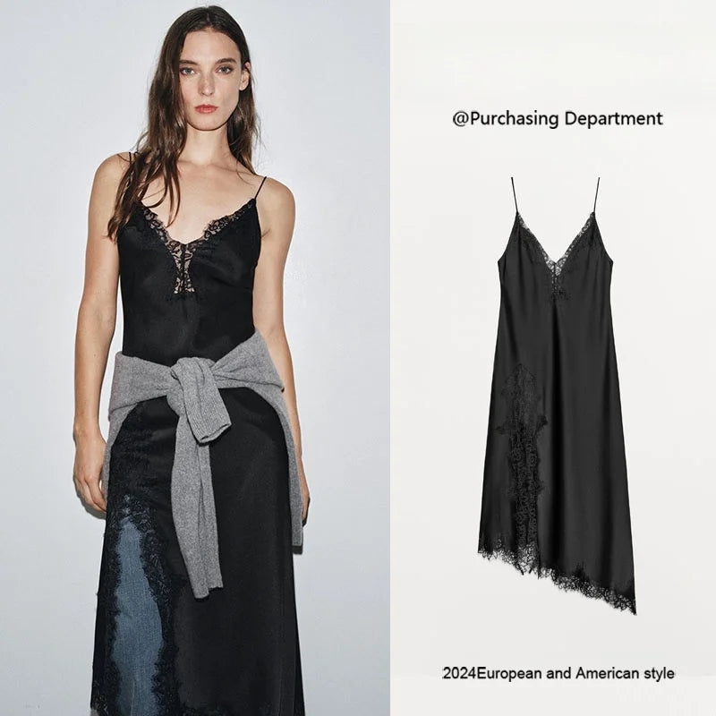 Latest Z ara Lace Satin Dress