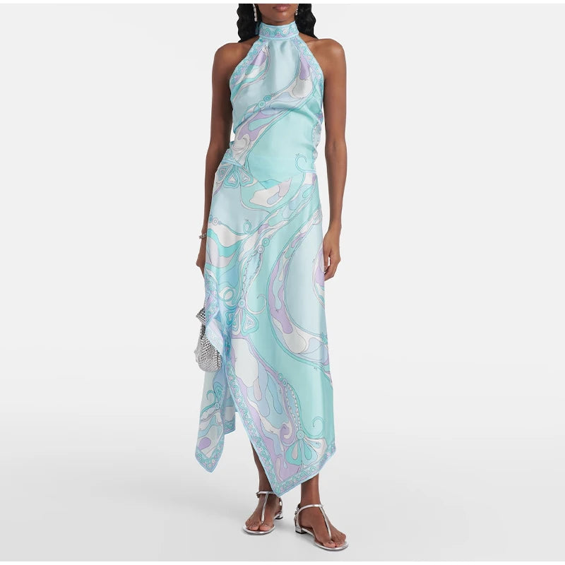 Printed Halter Top Skirt Set- Pucci Vibes