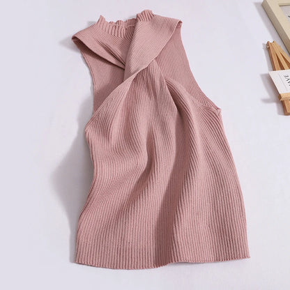Twist Mockneck Knit Top