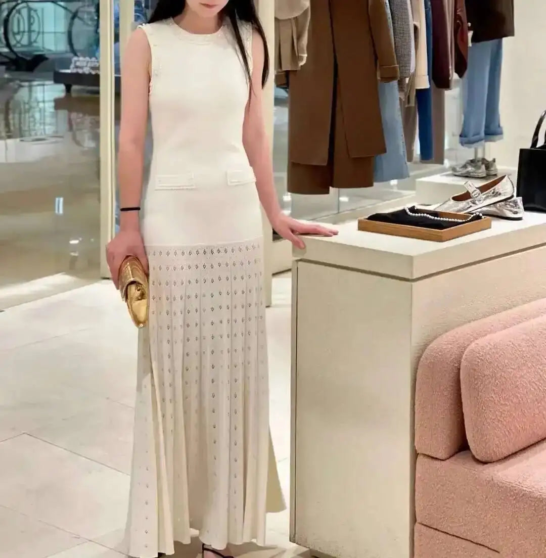 Sandro pearl knit dress