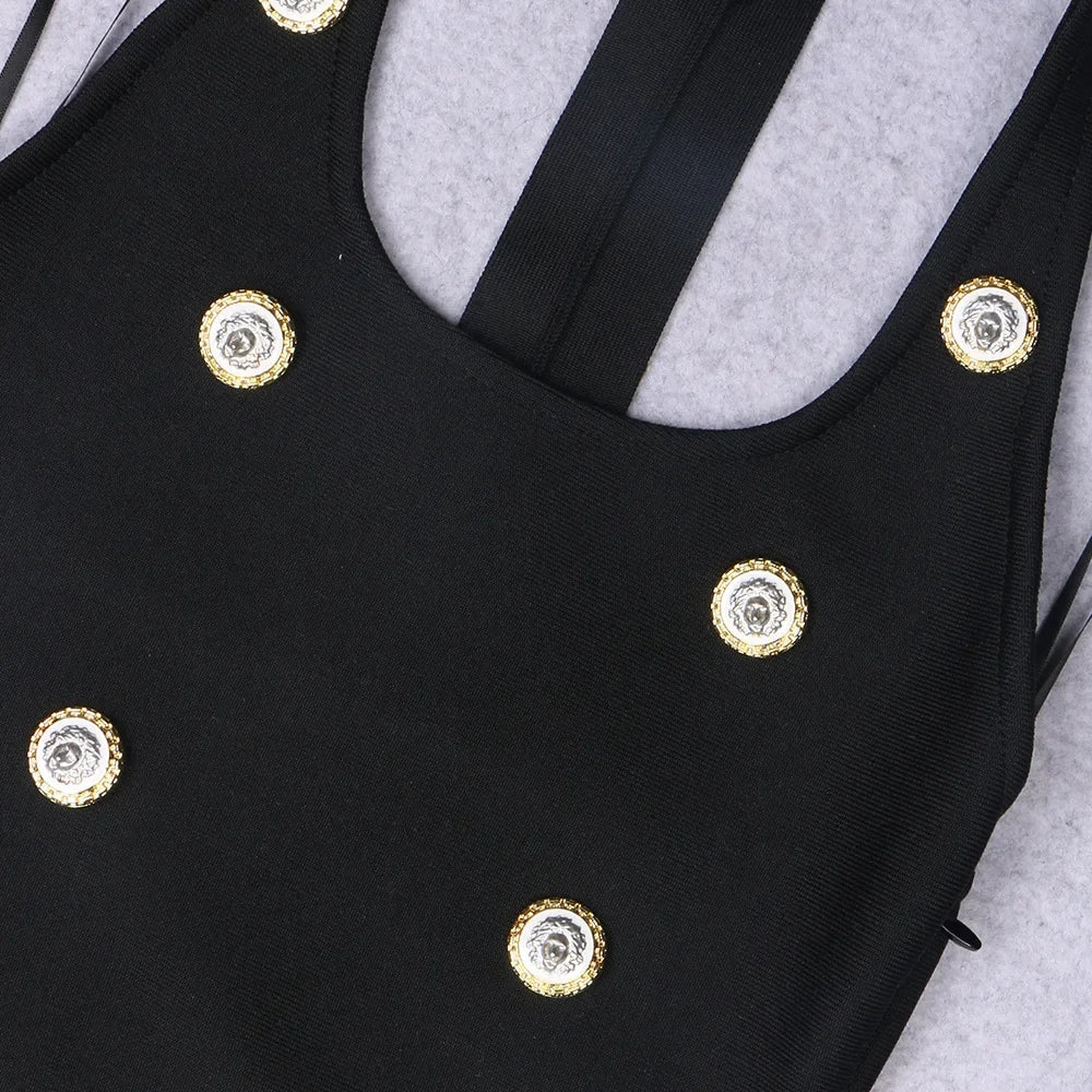 Party Celebrity Dress Buttoned