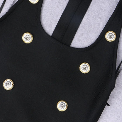 Party Celebrity Dress Buttoned