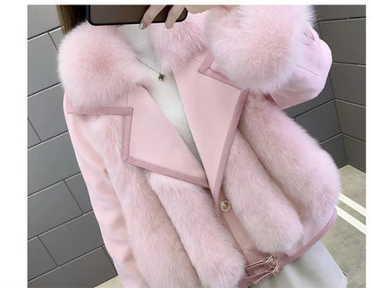 Women's Short Faux Coat Autumn Winter Imitation