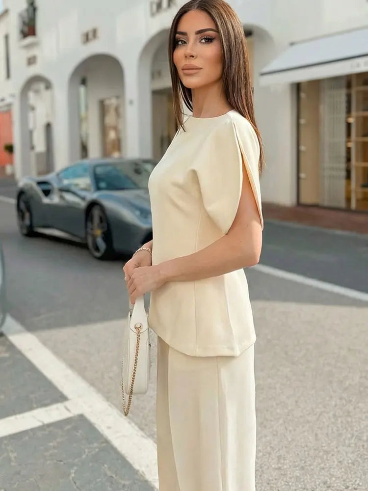 Elegant Puff Sleeve Blouse Asymmetrical