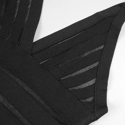 Semi Sheer Black Dress- Party Premium collection